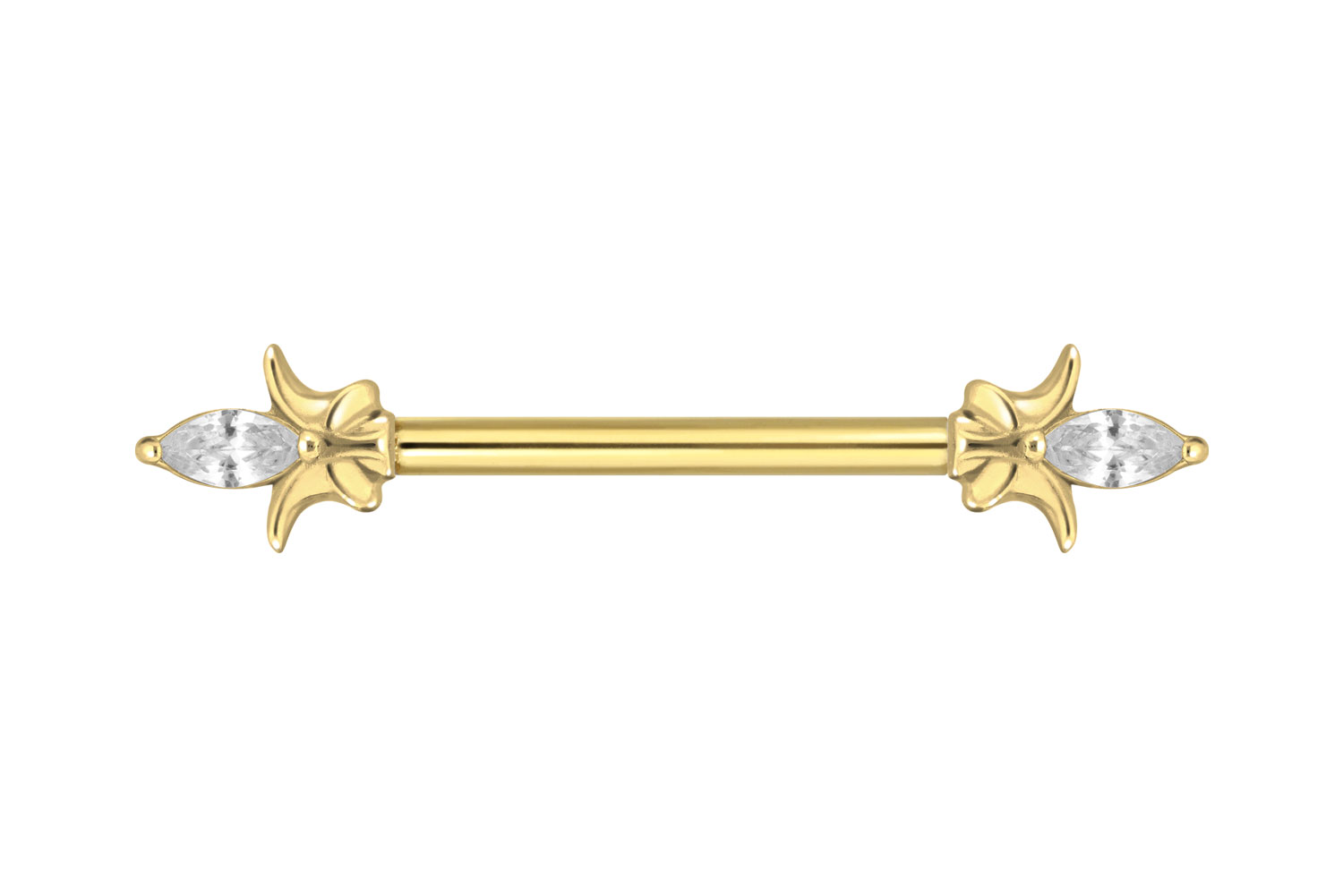 Titan Barbell Piercing mit Push Fit KRISTALLSPITZE